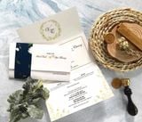  Thiệp Cưới "Dấu Ấn Hoàng Gia" - Xanh Navy Thanh Lịch & Dấu Sáp Cổ Điển 