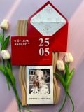  Thiệp Cưới "Cửa Sổ Hạnh Phúc" - Thiết Kế Die-cut Đỏ Đô Tinh Xảo 