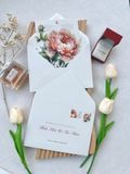  Thiệp Cưới "Mẫu Đơn Tình Nồng" - Giấy Vellum Mờ & Nghệ Thuật Hoa Cỏ 