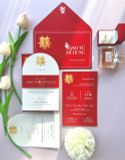  Thiệp Cưới "Hỷ Sự Thành Đôi" - Sắc Đỏ May Mắn & Bố Cục Hiện Đại 