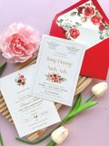  Thiệp Cưới "Hồng Đỏ Kiêu Sa" - Sắc Đỏ Nồng Cháy & Thiết Kế Hình Vòm 