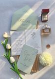  Thiệp Cưới Sage Green Tối Giản - Nét Thanh Lịch 