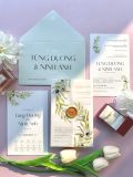  Thiệp Cưới "Olive Tình Nồng" - Giấy Vellum Mờ & Dấu Sáp Vàng 