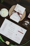  Thiệp Cưới "Hẹn Ước Tối Giản" - Nét Sang Trọng Ruy Băng Nâu & Giấy Mỹ Thuật Cao Cấp 