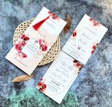  Thiệp Cưới Mẫu Đơn Đỏ - Vẻ Đẹp Á Đông Quyến Rũ 
