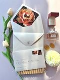  Thiệp Cưới "Giấc Mơ Hồng" - Họa Tiết Hoa Vẽ Tay & Dấu Sáp Vàng 