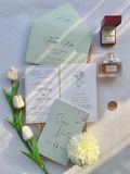  Thiệp Cưới Sage Green Tối Giản - Nét Thanh Lịch 