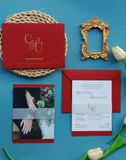 Thiệp Cưới Tình Yêu Rực Cháy - In Ảnh & Sắc Đỏ Đam Mê 