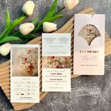  Thiệp Cưới "Cửa Sổ Tình Yêu" - Sắc Hồng Dusty Pink & Cắt Laser Tinh Xảo 