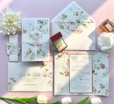  Thiệp Cưới "Hương Hoa Thanh Khiết" - Tối Giản Sang Trọng & Giấy Ánh Kim 