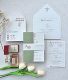  Thiệp Cưới "Vòm Cung Hạnh Phúc" - Sắc xanh Sage & Dấu Sáp Tinh Khôi 