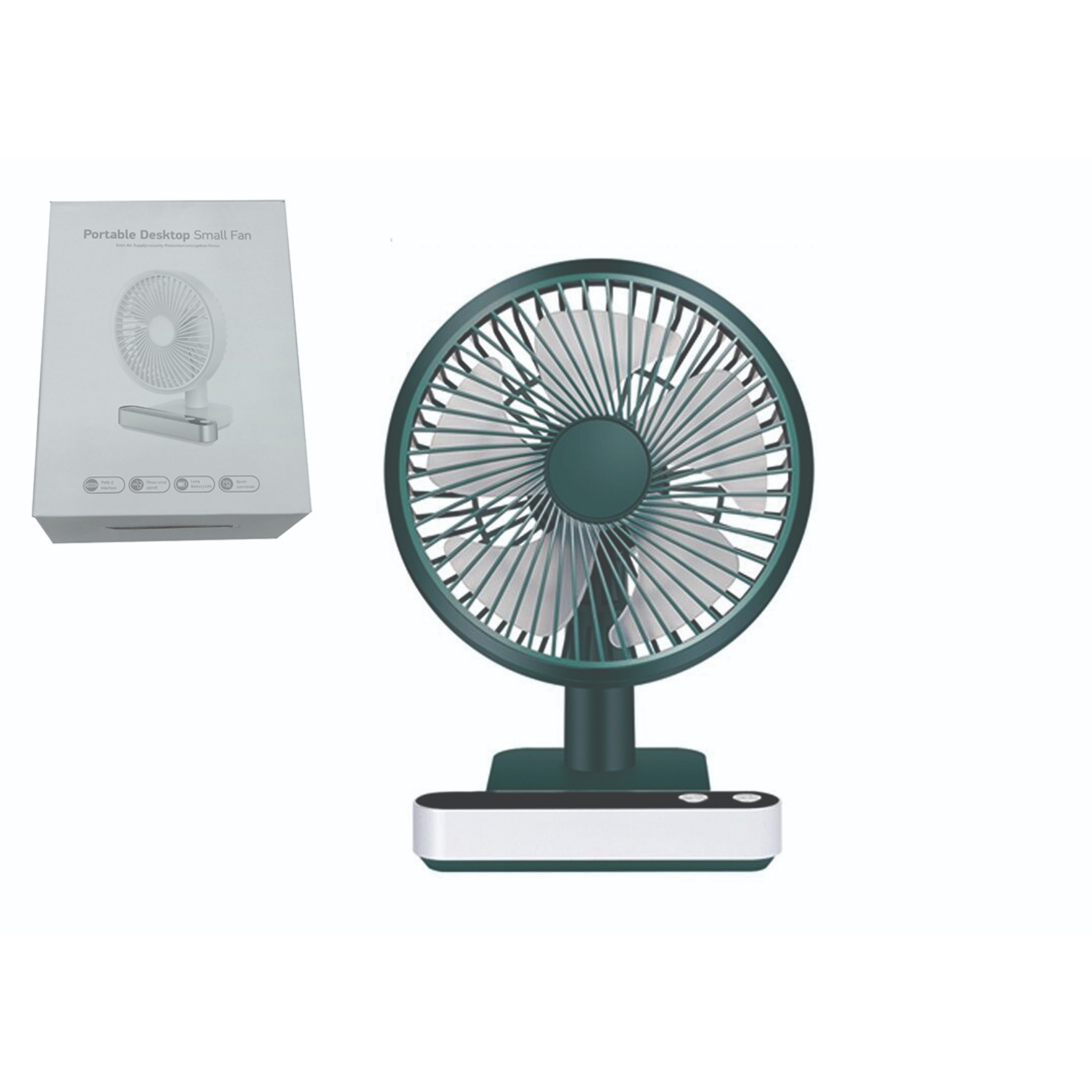 QUẠT Để Bàn KISONLI Type-C F101 Xanh / Trắng