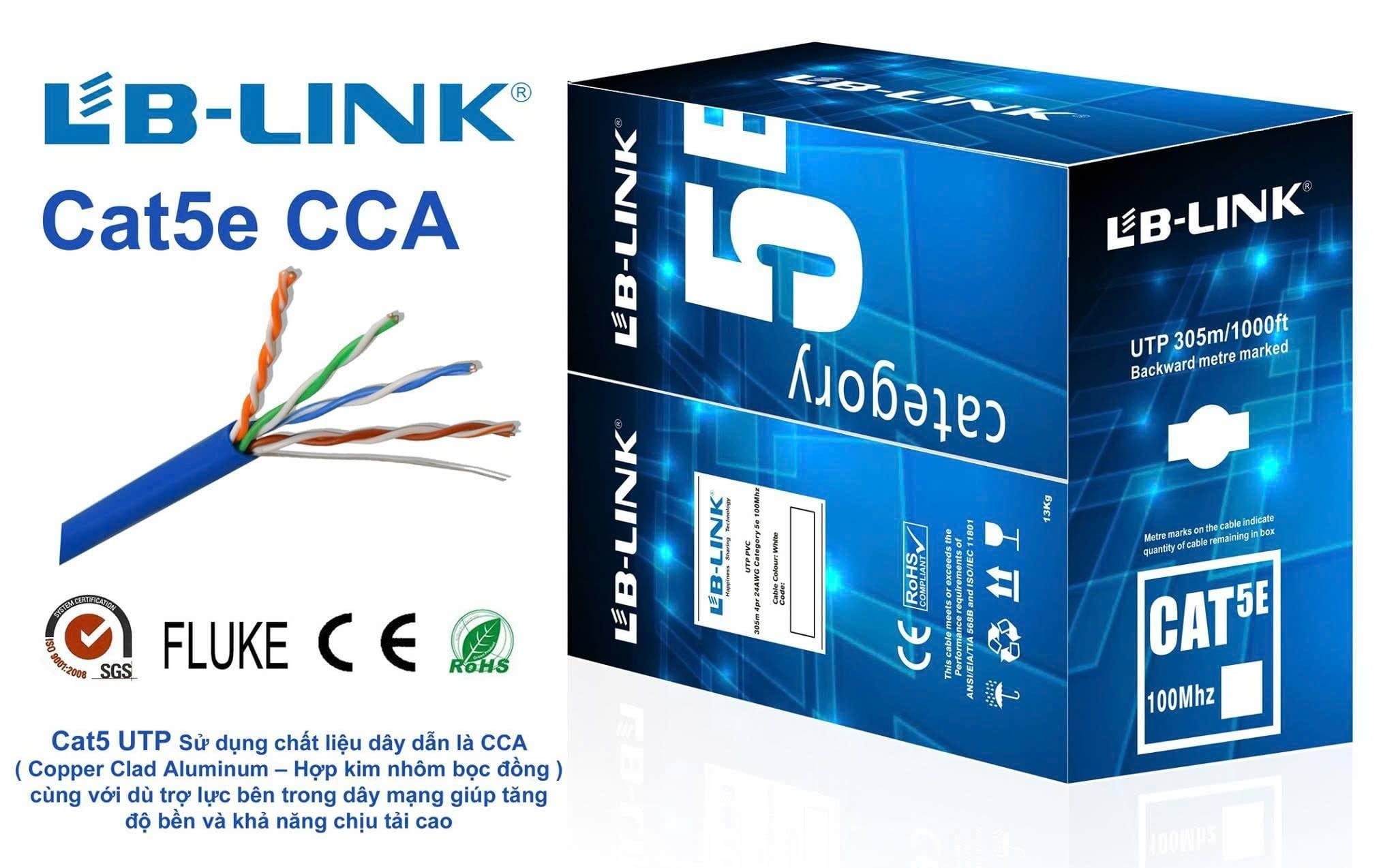 CABLE MẠNG (305M) 5E LBLINK (Xanh Dương) Chính Hãng