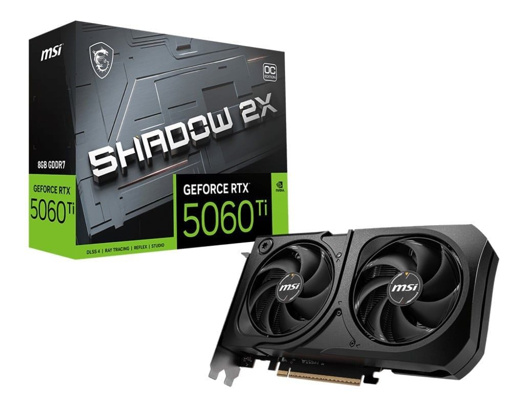 VGA 8GB MSI RTX5060 Ti 8GB Shadow 2X OC Plus Chính Hãng