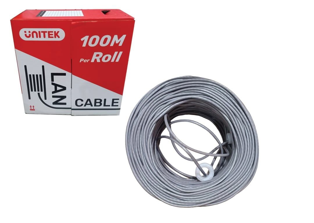 CABLE MẠNG (100M) UTP 6E Đồng UNITEK C18130AGY (Màu Xám)