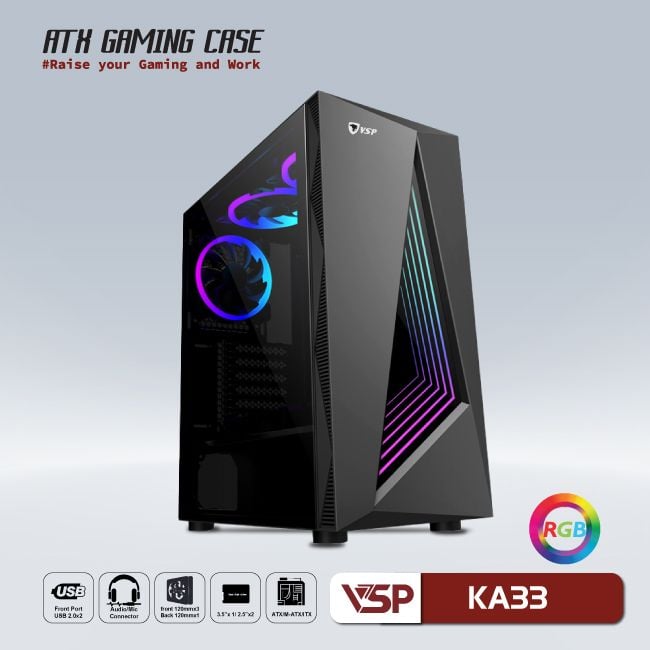 CASE VSP KA33 Đen    (LED RGB)