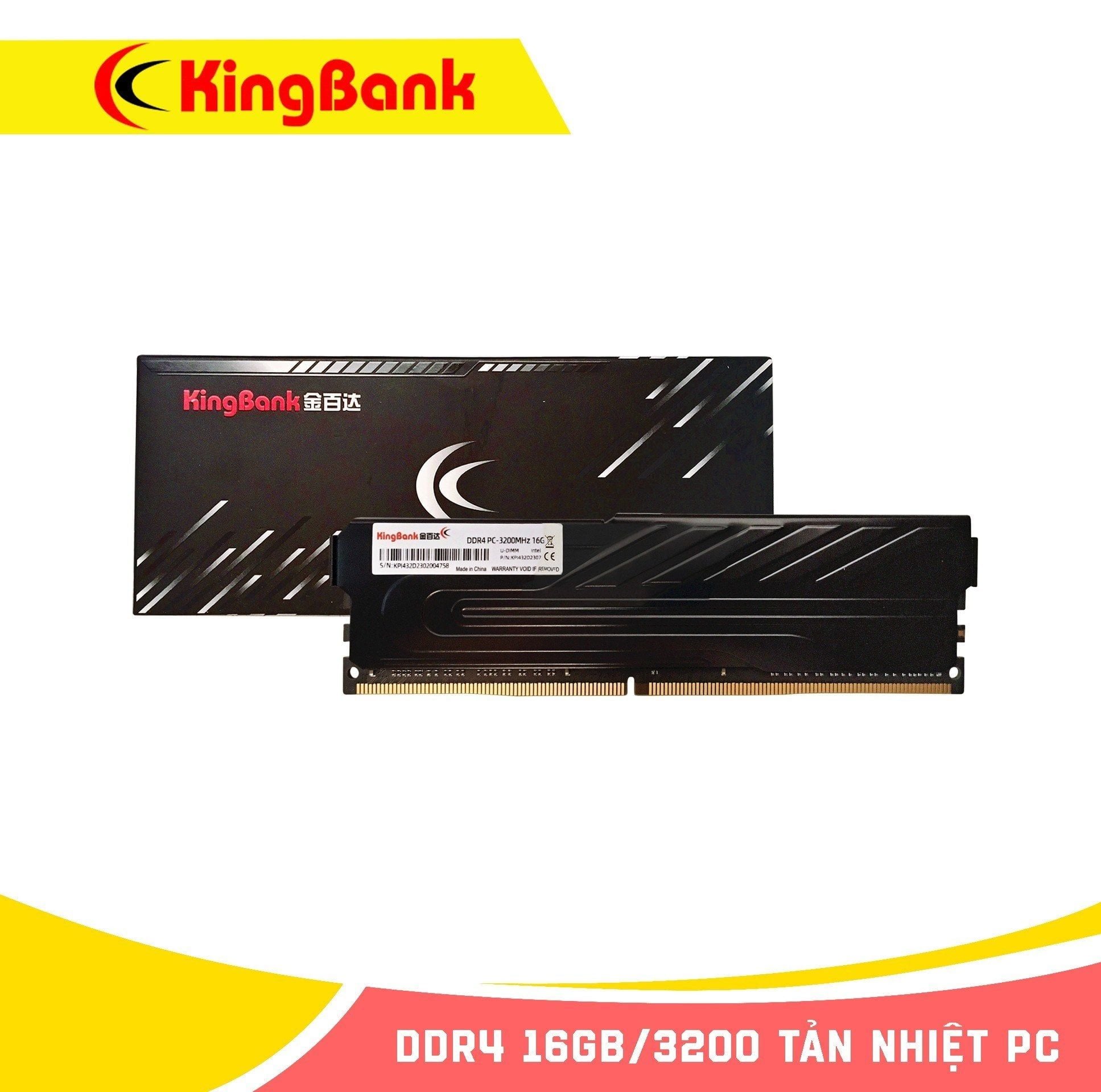 DDR4 16GB/3200 KINGBANK Tản Nhiệt Chính Hãng (2.150K KV)