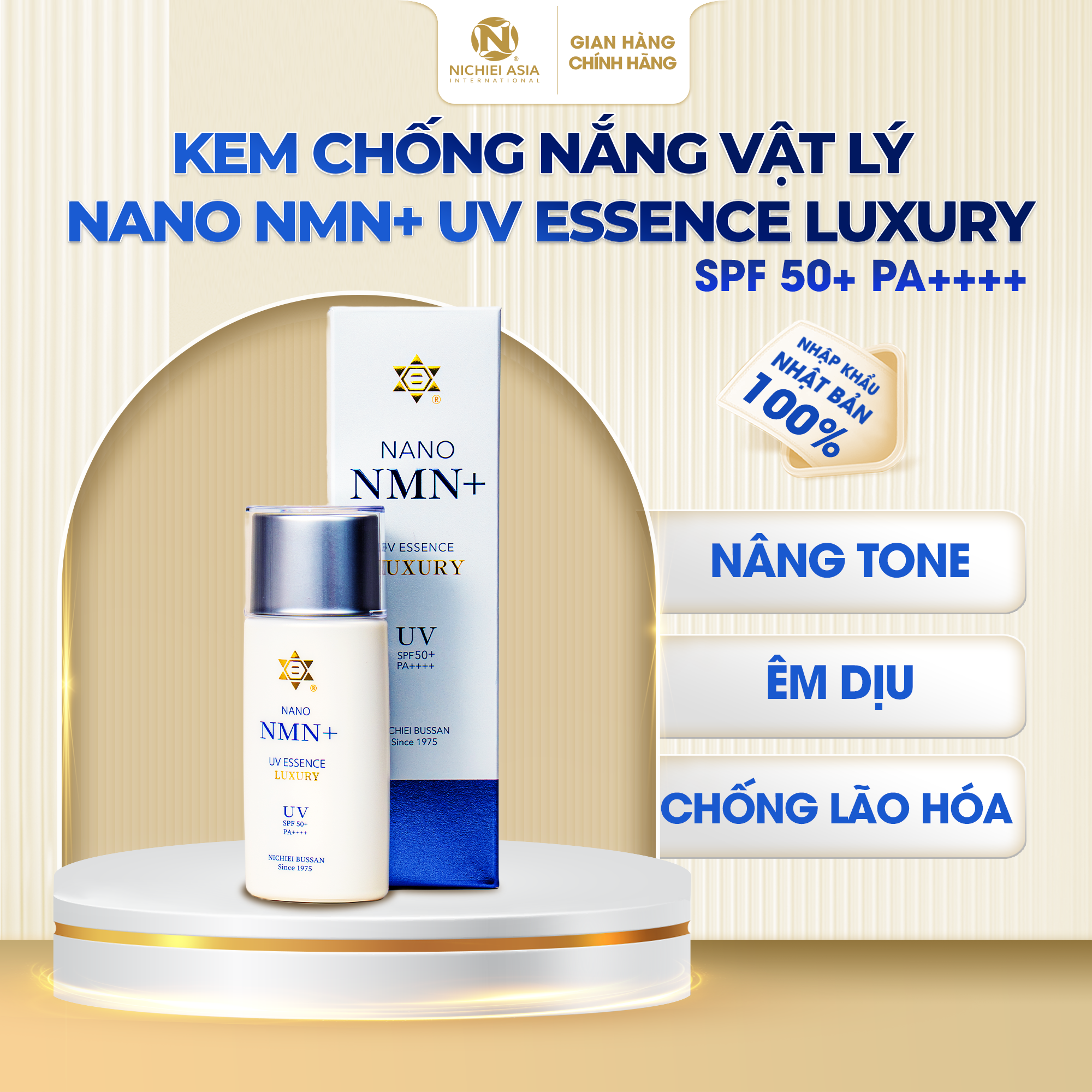  Kem chống nắng vật lý NANO NMN+ UV ESSENCE LUXURY 