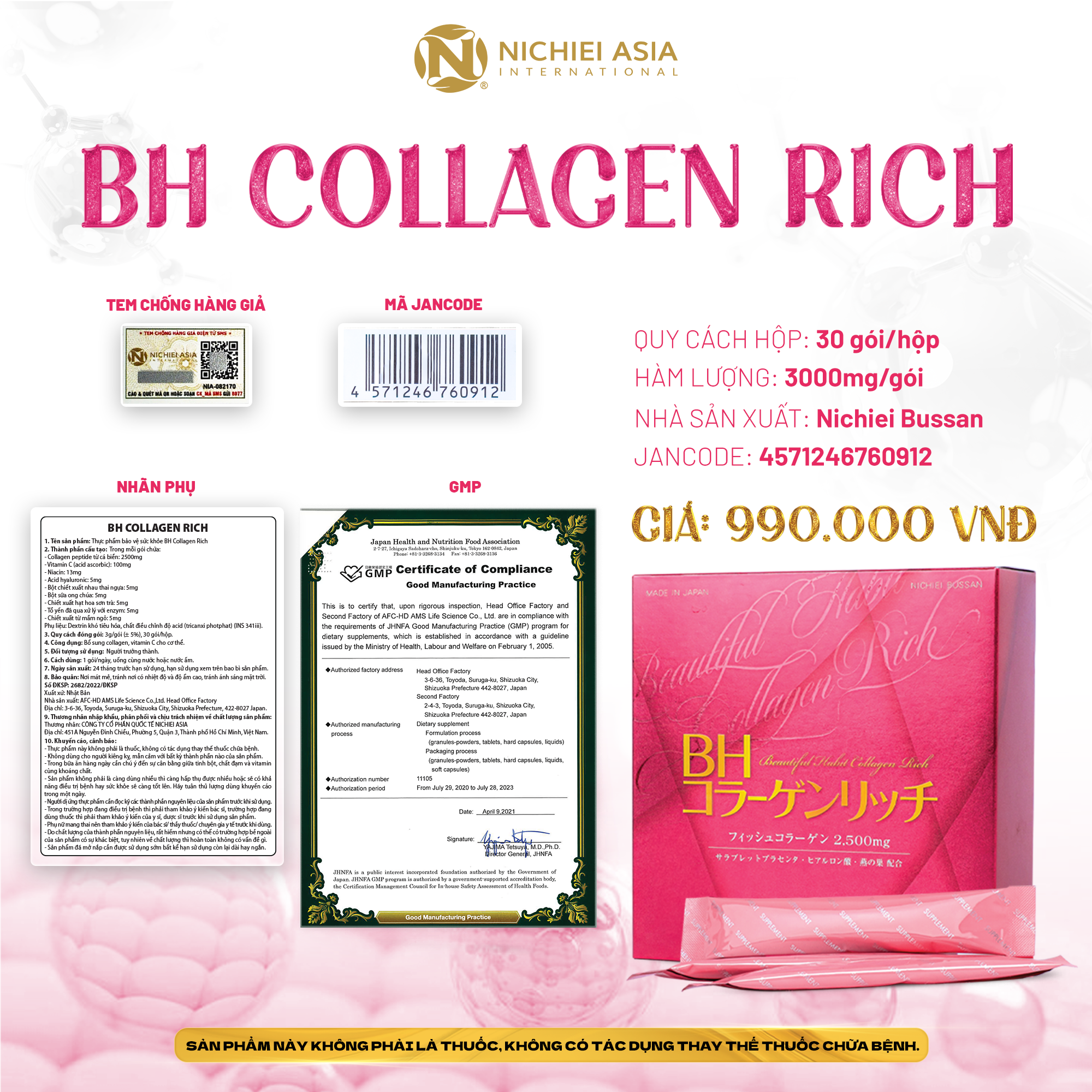  Thực phẩm bảo vệ sức khỏe BH COLLAGEN 