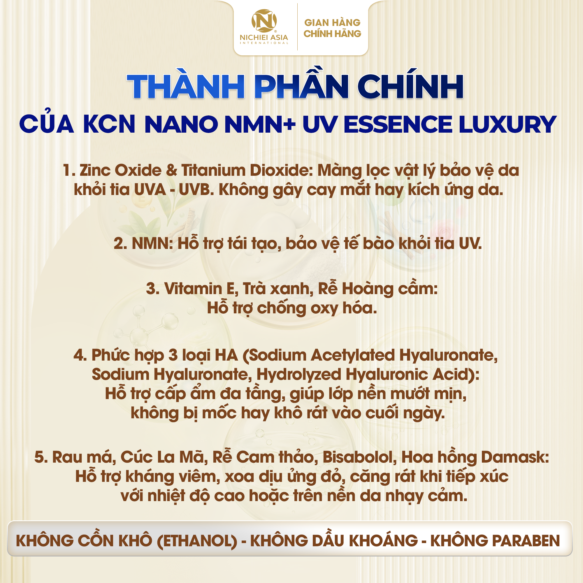  Kem chống nắng vật lý NANO NMN+ UV ESSENCE LUXURY 