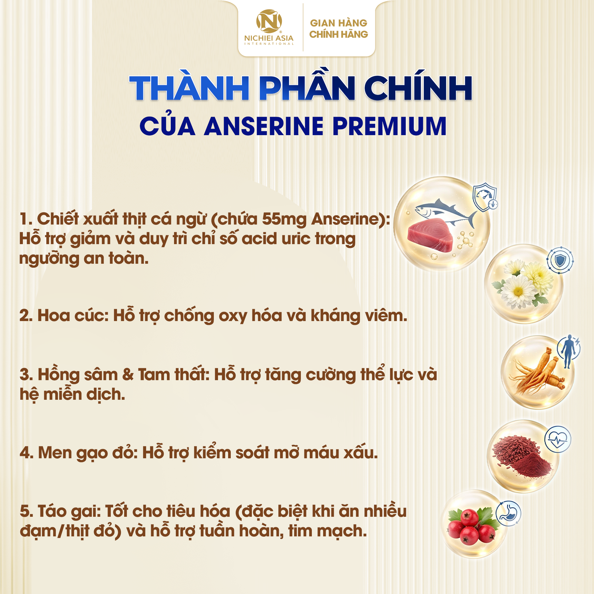 Thực phẩm bảo vệ sức khỏe ANSERINE PREMIUM 