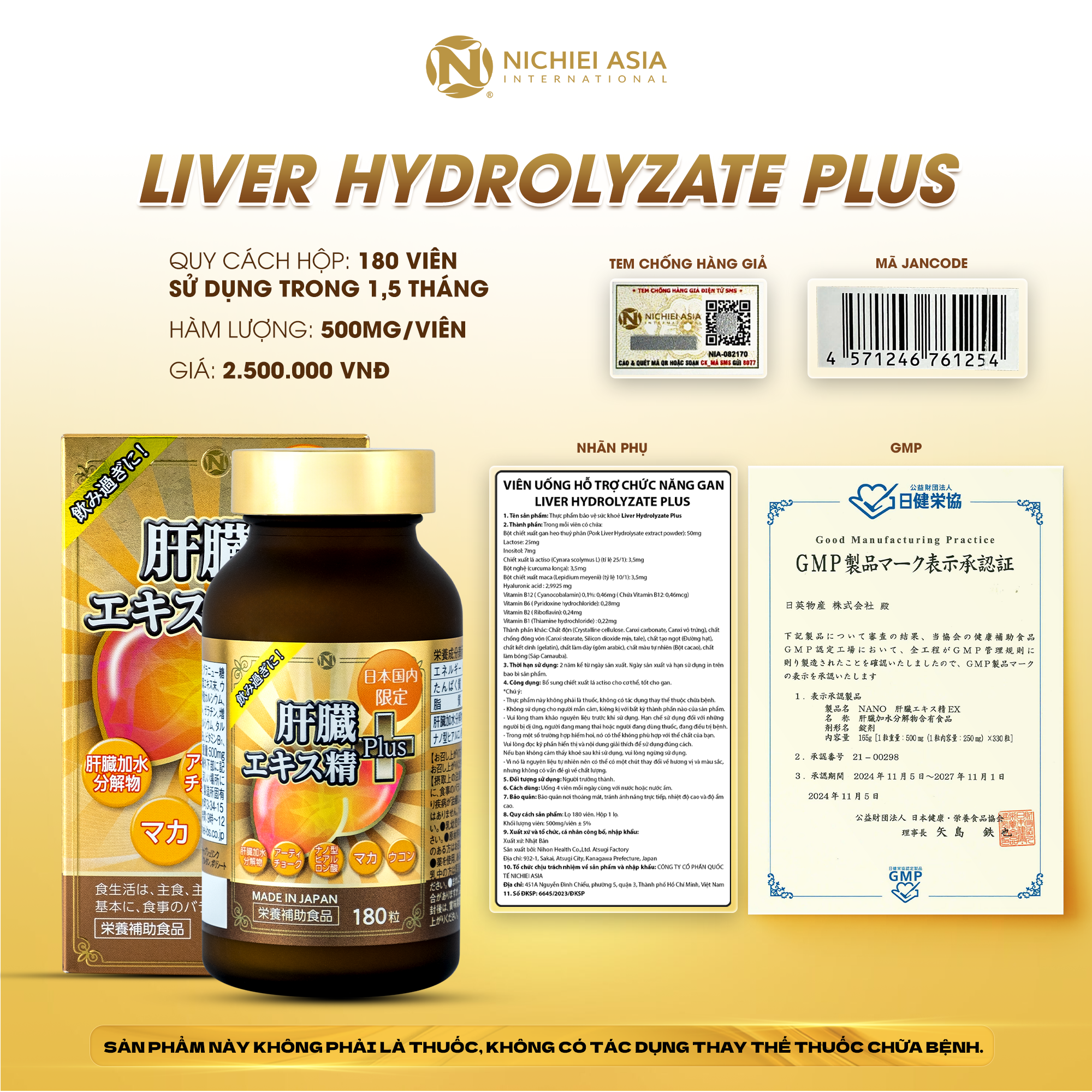  Thực phẩm bảo vệ sức khỏe LIVER HYDROLYZATE PLUS 