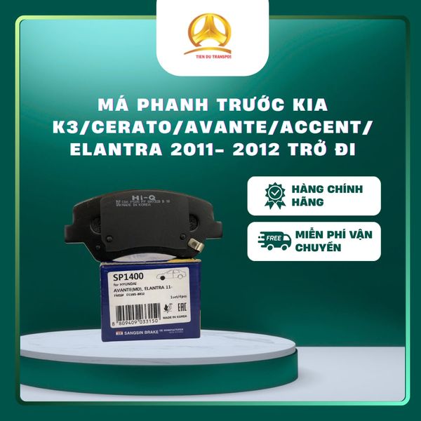  MÁ PHANH TRƯỚC CHUẨN OEM Kia K3 / Cerato / Hyundai Avante / Accent / Elantra từ 2011–2012 trở đi 