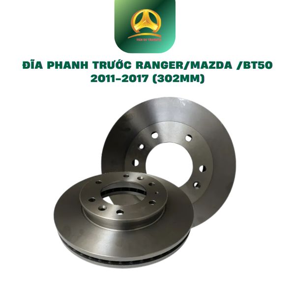  Đĩa Phanh Trước 302mm Ford Ranger / Mazda BT50 2011–2017 – Phụ Tùng Ô Tô Chuẩn Zin, Chính Hãng 