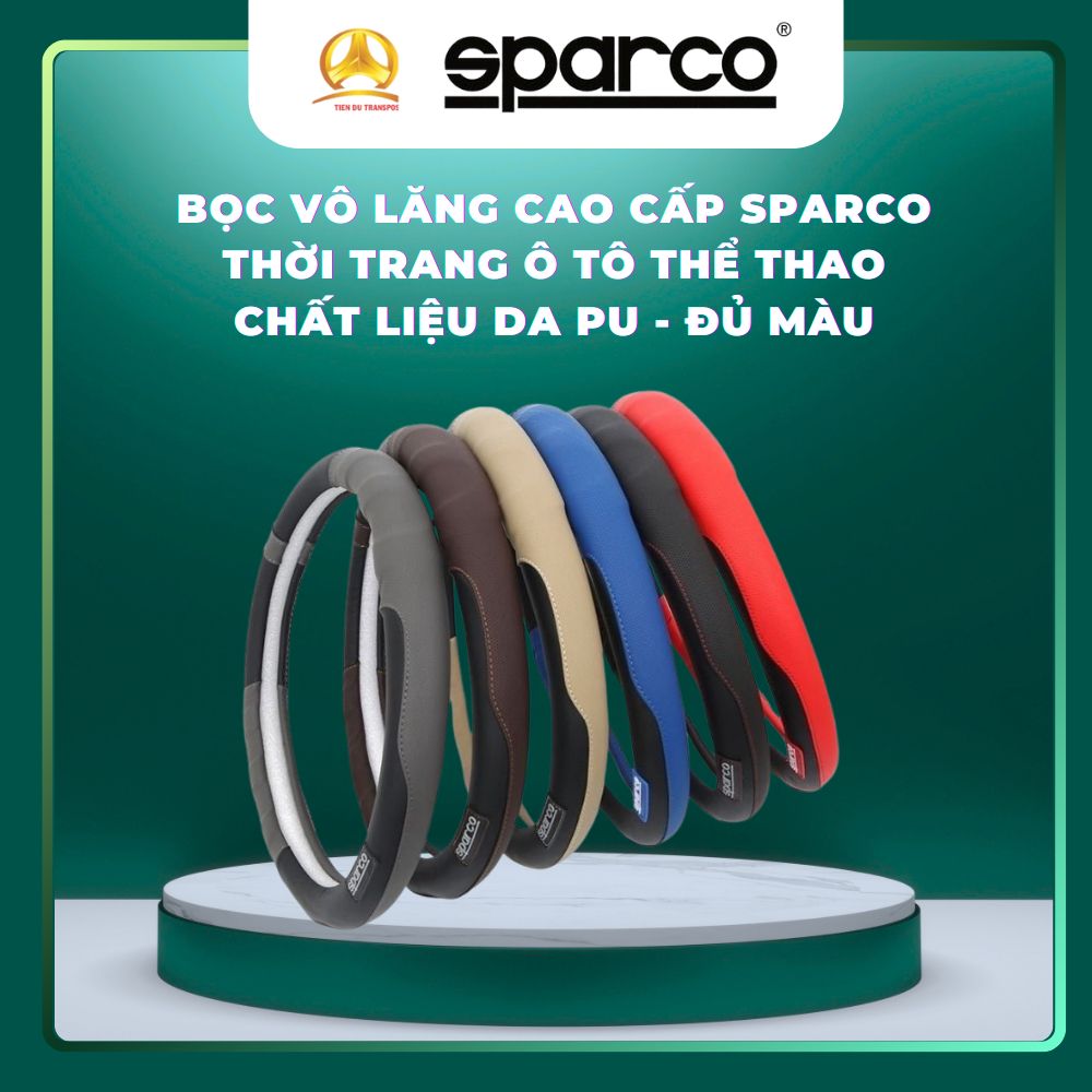  Bọc Da Vô Lăng Ô Tô Sparco Thể Thaoloại tốt bám tay thiết kế đẹp mắt chất liệu da PU 