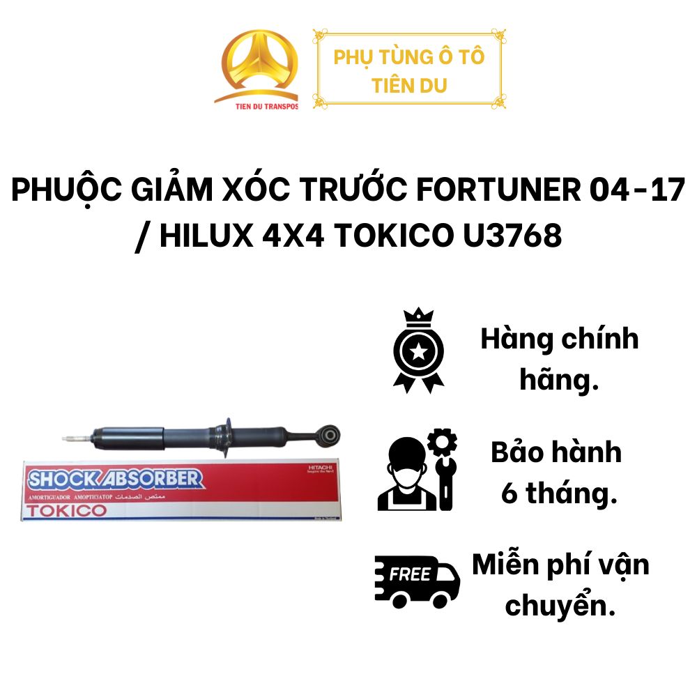 PHUỘC GIẢM XÓC TRƯỚC FORTUNER 04-17 / HILUX 4X4 TOKICO U3768 