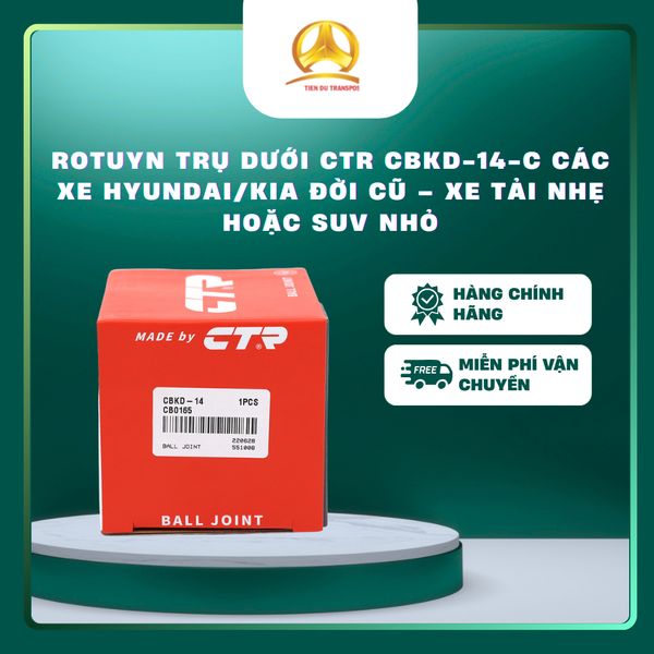  Rotuyn Trụ Dưới CTR CBKD-14-C – Ball Joint Lower – Phụ Tùng Gầm Xe Hyundai/Kia 