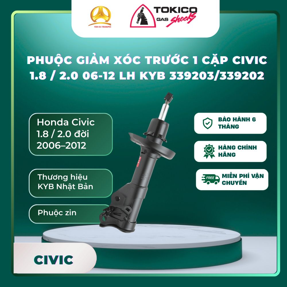  PHUỘC GIẢM XÓC TRƯỚC CIVIC 1.8 / 2.0 06-12 LH KYB 339203 