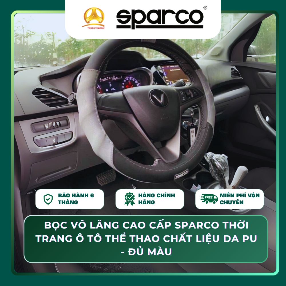  Bọc Da Vô Lăng Ô Tô Sparco Thể Thaoloại tốt bám tay thiết kế đẹp mắt chất liệu da PU 