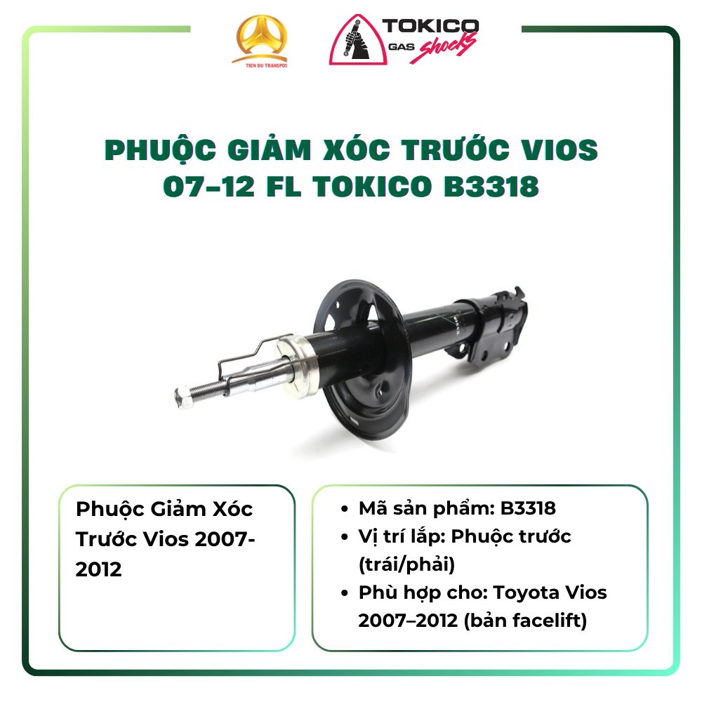  PHUỘC GIẢM XÓC TRƯỚC VIOS 07-12 FL TOKICO B3318 