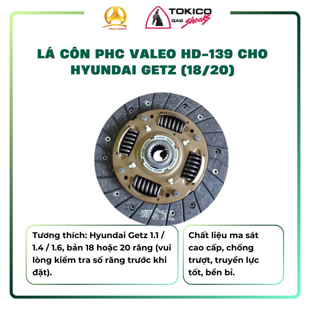  LÁ CÔN GETZ (18/20) PHC VALEO HD-139 – Bố Côn Chính Hãng, Bền Bỉ, Chuẩn Zin 