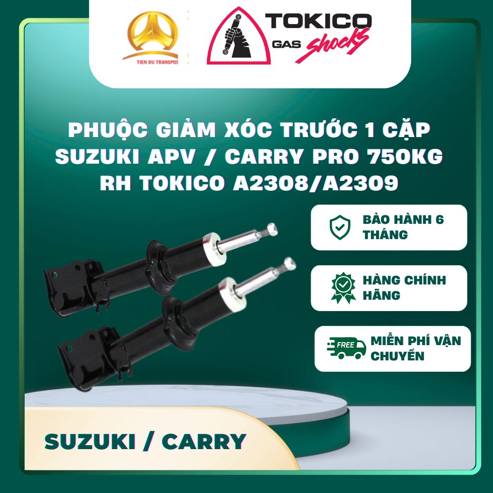  PHUỘC GIẢM XÓC TRƯỚC 1 CẶP SUZUKI APV / CARRY PRO 750KG LH TOKICO A2308/A2309 