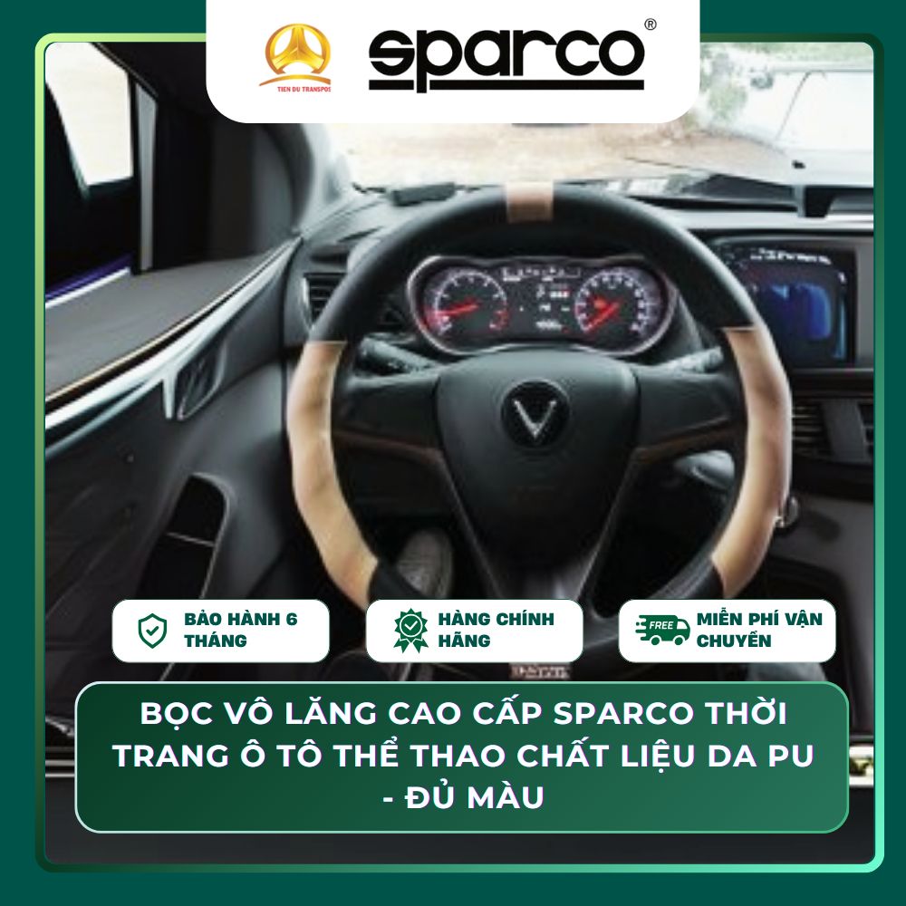  Bọc Da Vô Lăng Ô Tô Sparco Thể Thaoloại tốt bám tay thiết kế đẹp mắt chất liệu da PU 