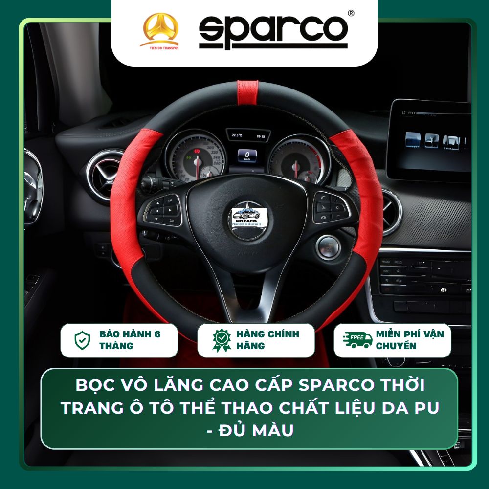  Bọc Da Vô Lăng Ô Tô Sparco Thể Thaoloại tốt bám tay thiết kế đẹp mắt chất liệu da PU 