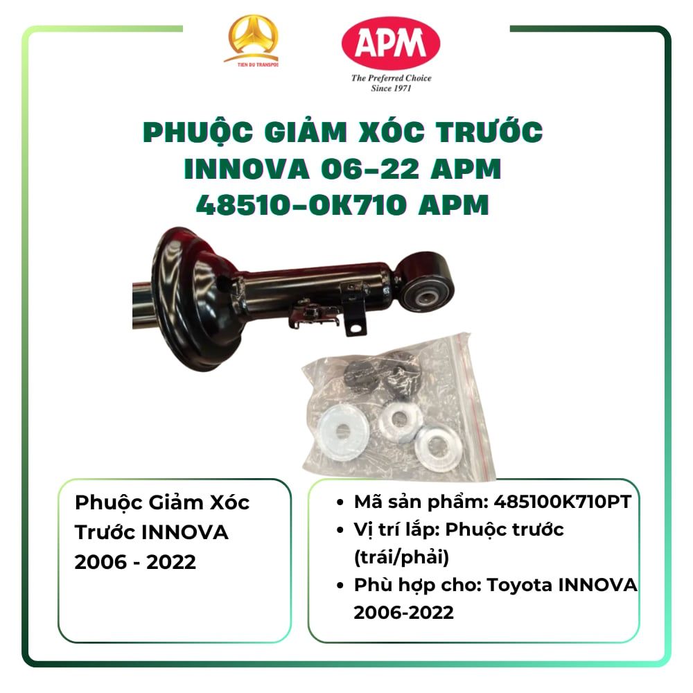  Phuộc Giảm Xóc Trước Toyota Innova 2006–2022 APM 48510-0K710 Chính Hãng – Phuộc Nhún Trước Êm Ái, Bền Bỉ 