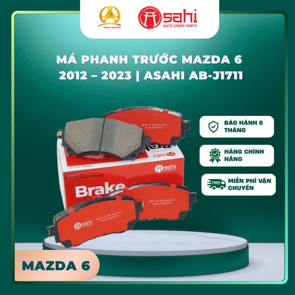  Má Phanh Trước Asahi AB-J1711 Cho Mazda 6 (2012–2023) – Bố Thắng Đĩa Chuẩn Zin, Êm Ái, An Toàn 
