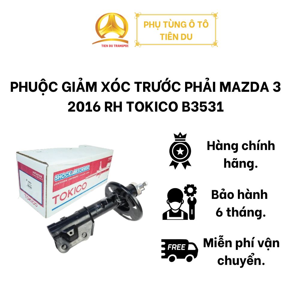  PHUỘC GIẢM XÓC TRƯỚC PHẢI MAZDA 3 2016 RH TOKICO B3531 