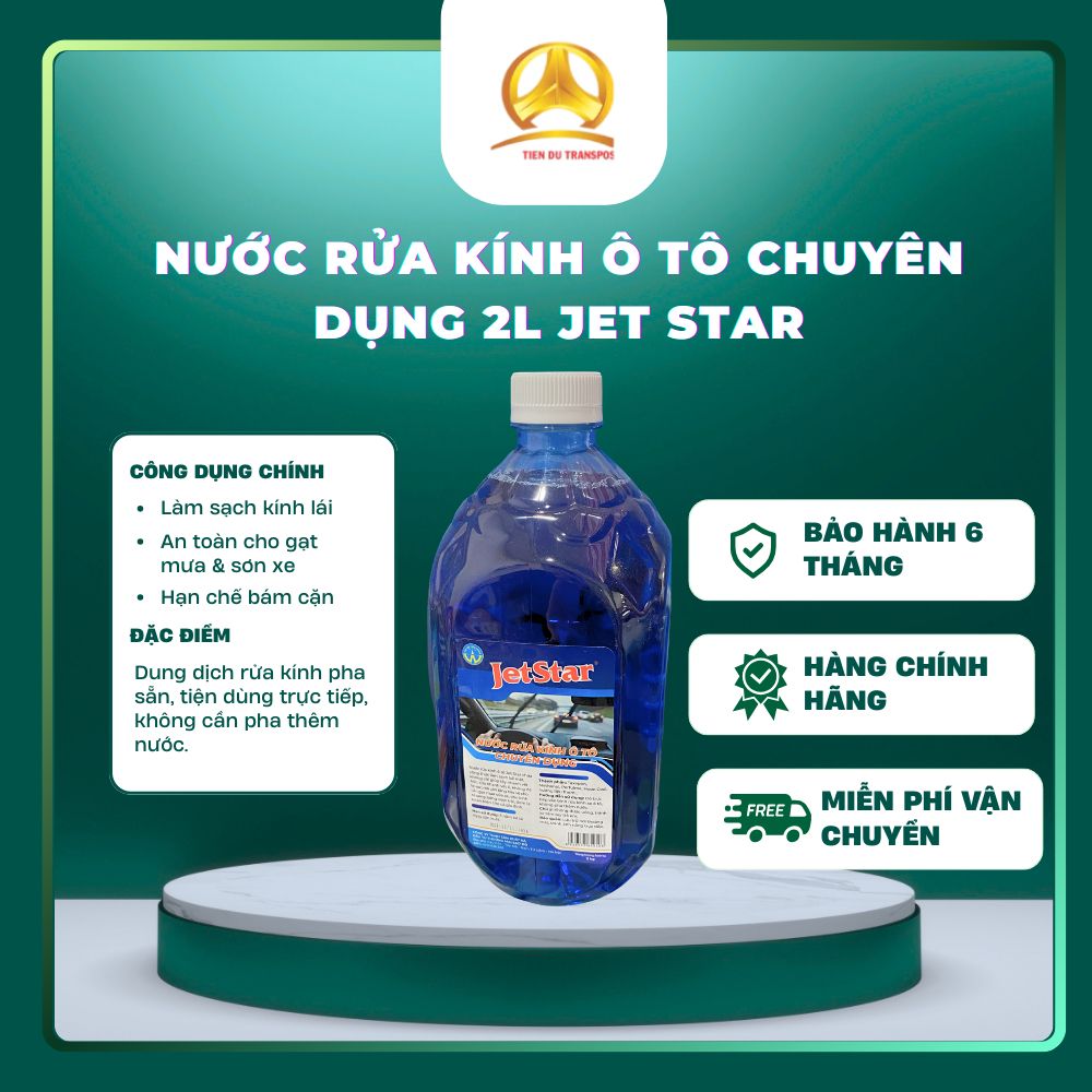  Nước Rửa Kính Ô Tô Jetstar 2L Sao Đỏ Chính Hãng  – Làm Sạch Kính Lái, Bảo Vệ Gạt Mưa 