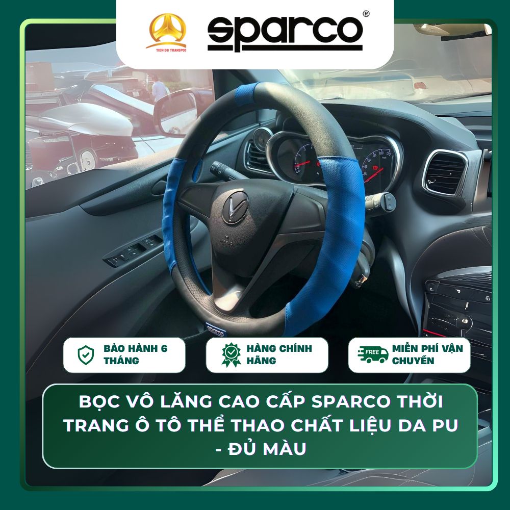  Bọc Da Vô Lăng Ô Tô Sparco Thể Thaoloại tốt bám tay thiết kế đẹp mắt chất liệu da PU 