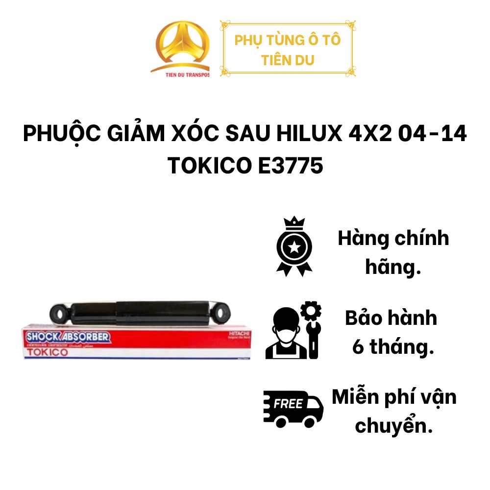  PHUỘC GIẢM XÓC SAU HILUX 4X2 04-14 TOKICO E3775 