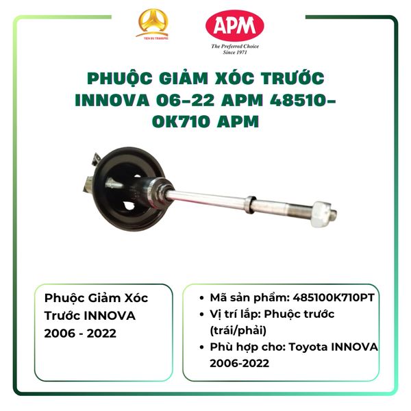  Phuộc Giảm Xóc Trước Toyota Innova 2006–2022 APM 48510-0K710 Chính Hãng – Phuộc Nhún Trước Êm Ái, Bền Bỉ 