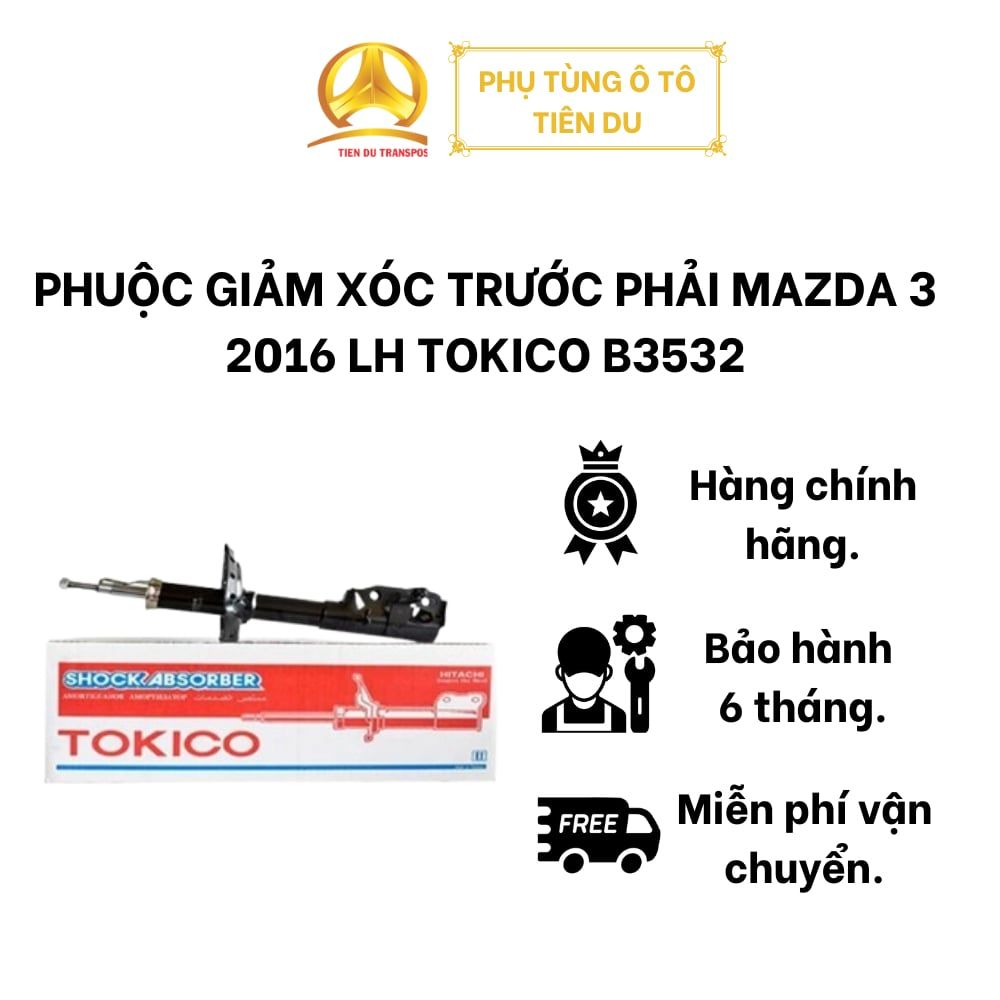  PHUỘC GIẢM XÓC TRƯỚC PHẢI MAZDA 3 2016 LH TOKICO B3532 