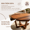 Bàn tròn gỗ thông Mỹ nguyên khối – Thiết kế sang trọng, bền chắc.