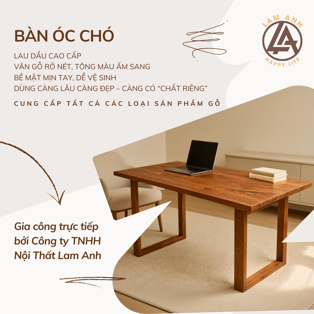 Bàn óc chó Mỹ cao cấp – bền đẹp, đẳng cấp