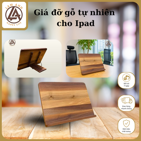  Giá đỡ gỗ óc chó – iPad, tablet, đọc sách – Cao cấp & sang trọng 
