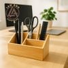Hộp đựng bút gỗ tự nhiên – 3 ngăn, bền đẹp, tiện nghi